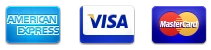 Formas de pagamento: American Express, Visa e MasterCard